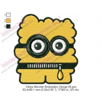 Yellow Monster Embroidery Design 03